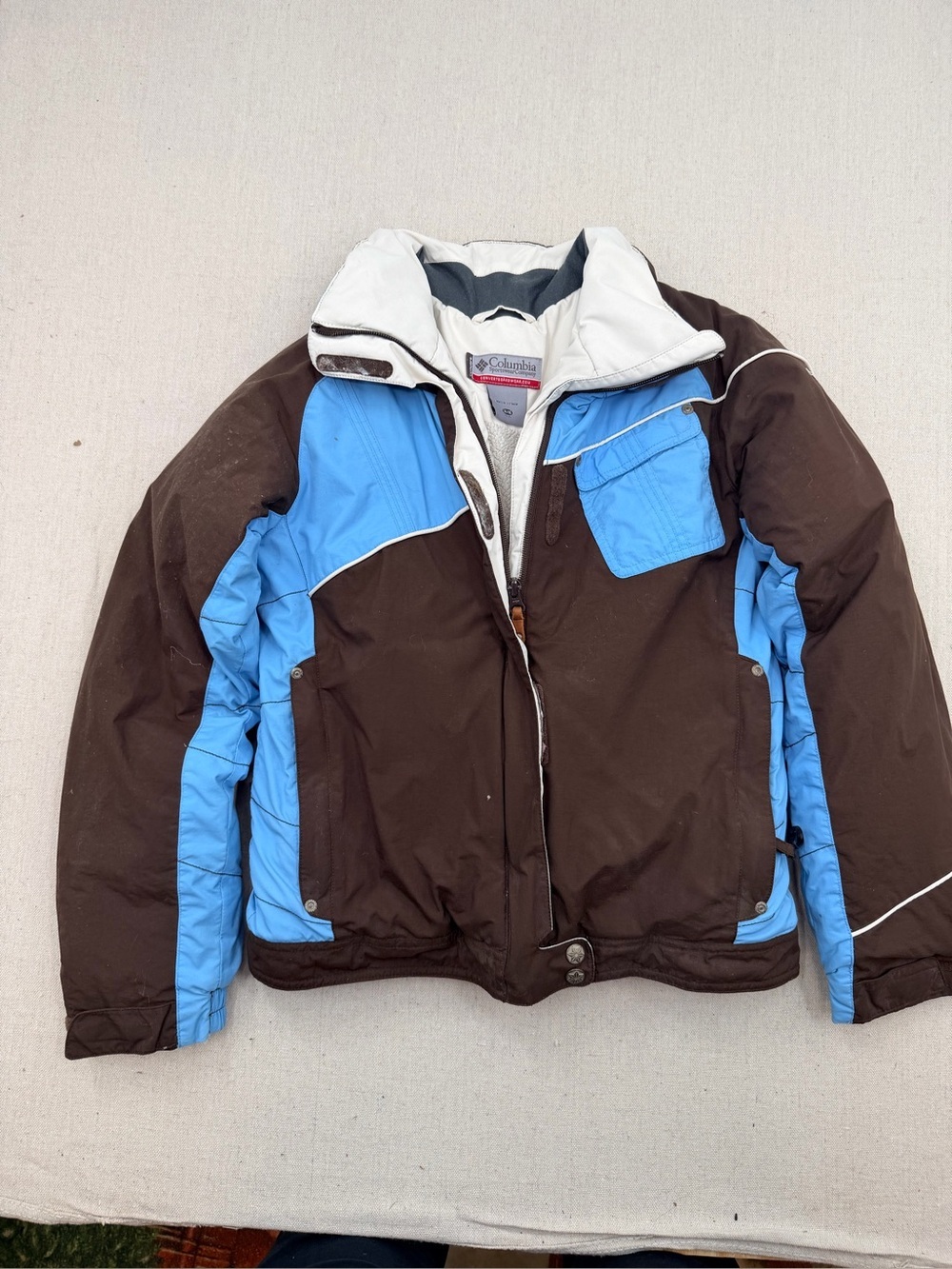 Columbia Brown and Light Blue Insulated Jacket
